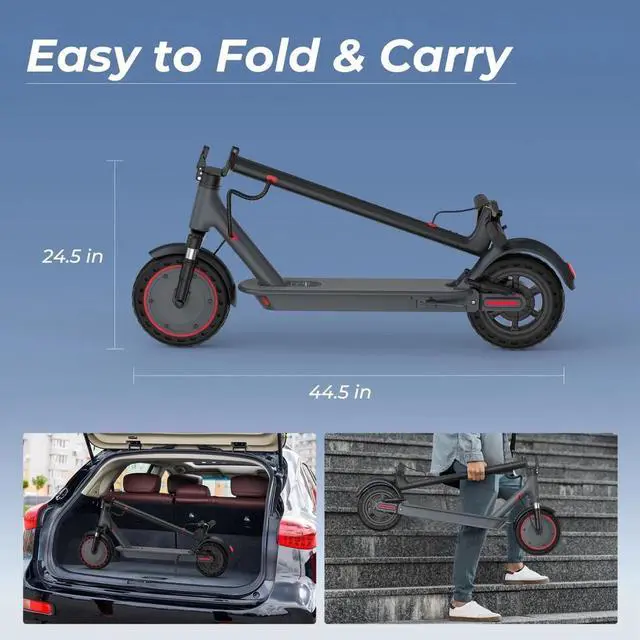 Alt view image 2 of 7 - AOVOPRO 10" 500W E Scooter for Adults Foldable Scooter Double Shock Absorption