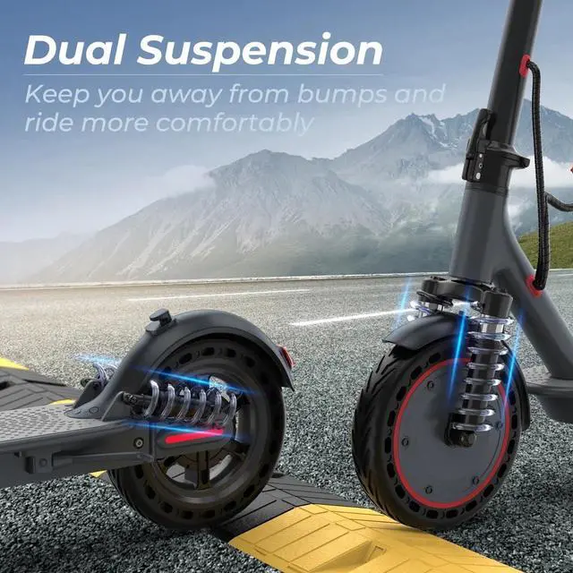 Alt view image 7 of 7 - AOVOPRO 10" 500W E Scooter for Adults Foldable Scooter Double Shock Absorption