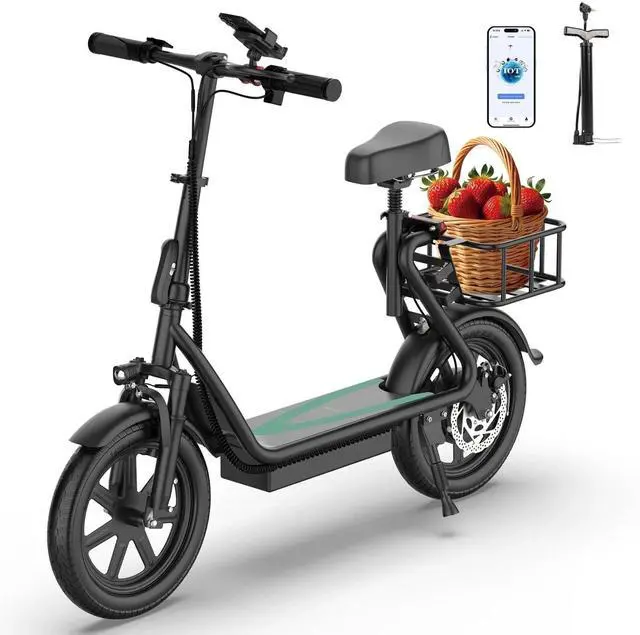 Main image of AOVOPRO 500W Electric Scooter with Seat, Max 28Miles 22MPH Commuting E Scooter