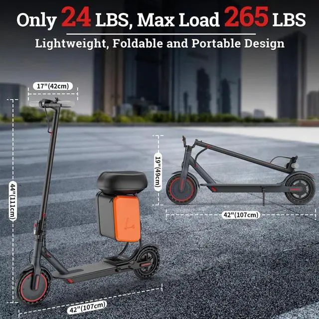 Alt view image 4 of 7 - LADPED Electric Scooter with Seat for Adults 8.5" Solid 19MPH Commuter E-Scooter
