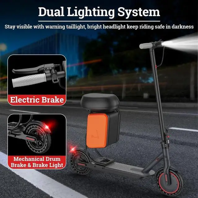 Alt view image 3 of 7 - LADPED Electric Scooter with Seat for Adults 8.5" Solid 19MPH Commuter E-Scooter