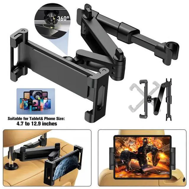 Alt view image 5 of 7 - 360° Car Back Seat Headrest Mount Tablet Holder for 4.7-12.9" iPad Phone