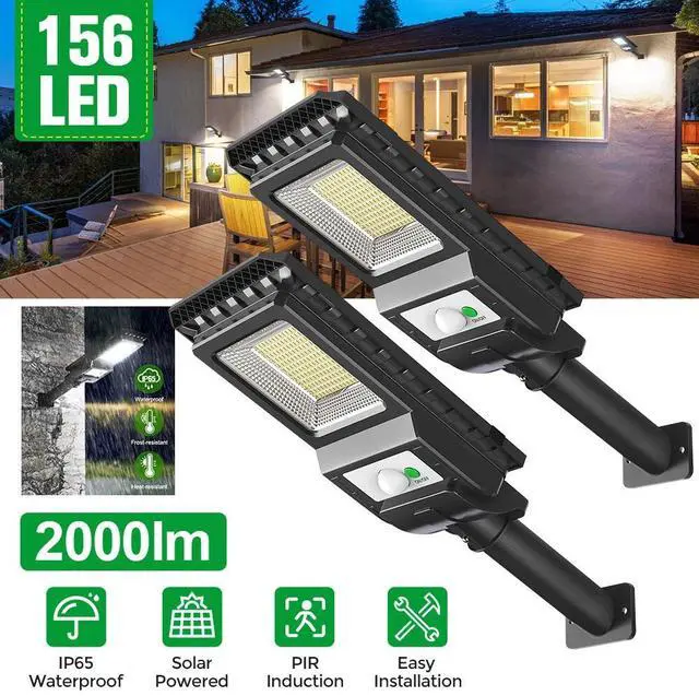 Alt view image 2 of 7 - Commercial Solar Street Flood Light LED Lamp Outdoor Area Dusk To Dawn Wall Lamp
