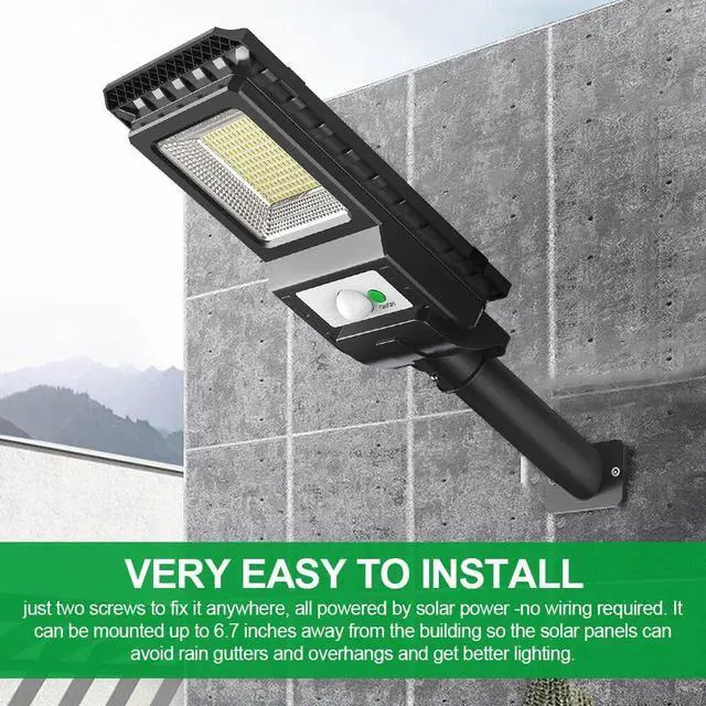 Alt view image 6 of 7 - Commercial Solar Street Flood Light LED Lamp Outdoor Area Dusk To Dawn Wall Lamp