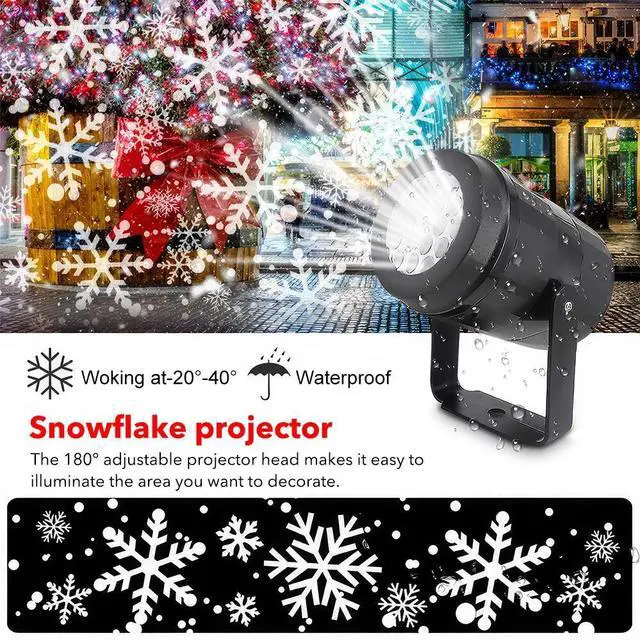 Alt view image 2 of 7 - Snowflake Christmas Projector Lamp Outdoor Holiday Decorative Lighting Xmas Deco