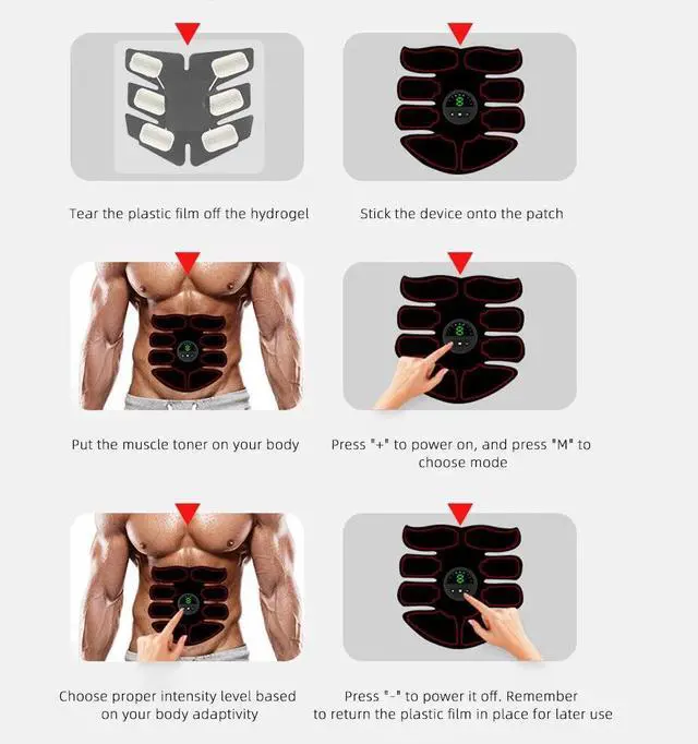 Alt view image 5 of 7 - Rechargeable Abdominal Muscle Stimulator Trainer Abs Fitness Excersize Gear USA