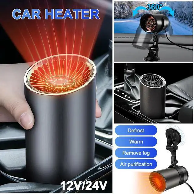 Alt view image 2 of 7 - 150W Portable Electric Car Heater 12V Heating Fan Defogger Defroster Demister US