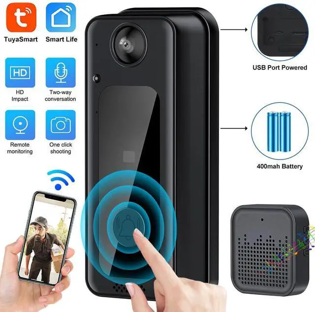 Main image of WiFi Wireless Video Doorbell Smart Phone Door Ring Intercom Security Camera Bell