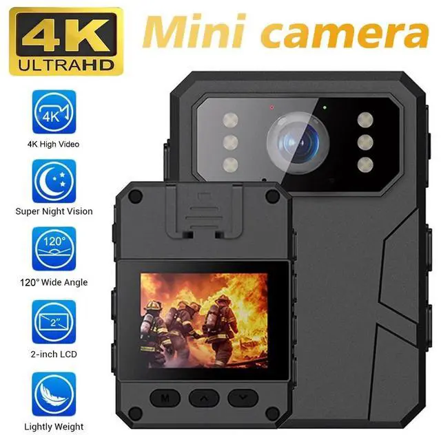 Main image of 4K Mini Body Worn Camera Support 128GB Personal Security Recording IR Night Cam