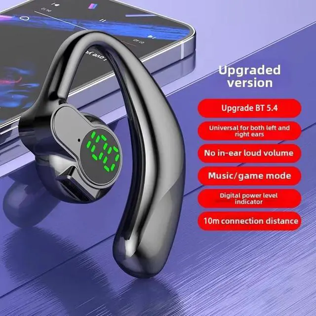 Alt view image 6 of 7 - Wireless Bluetooth 5.4 Earpiece Trucker Headset Driving Noise Cancelling Earbuds