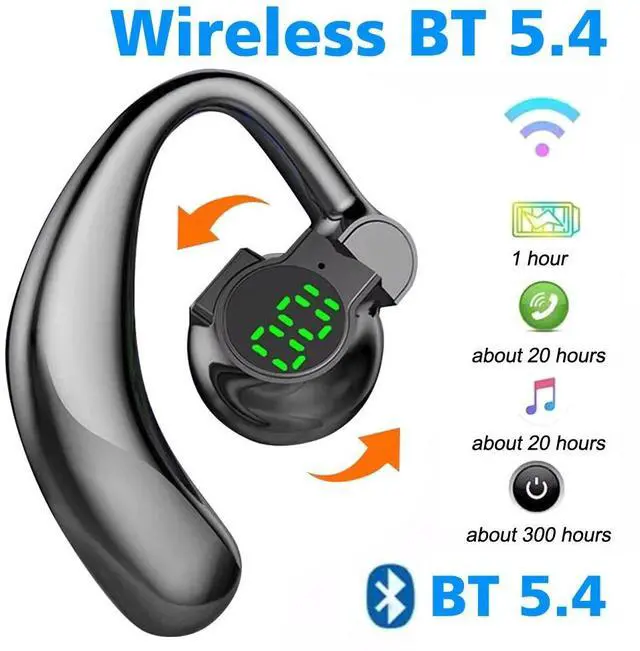 Alt view image 7 of 7 - Wireless Bluetooth 5.4 Earpiece Trucker Headset Driving Noise Cancelling Earbuds