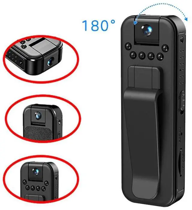Alt view image 6 of 7 - HD 1080P Mini Camera Clip on Body Small Sports DV Law Enforcement Recorder Cam
