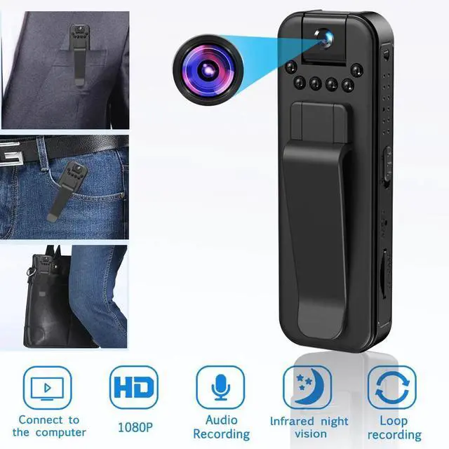 Alt view image 2 of 7 - HD 1080P Mini Camera Clip on Body Small Sports DV Law Enforcement Recorder Cam