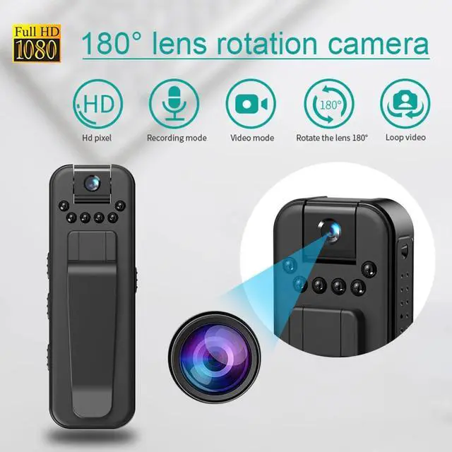 Alt view image 3 of 7 - HD 1080P Mini Camera Clip on Body Small Sports DV Law Enforcement Recorder Cam