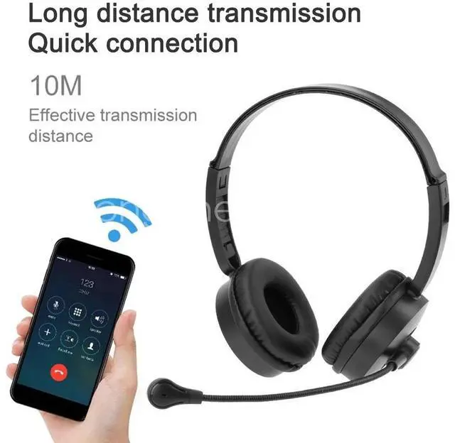 Alt view image 3 of 7 - Wireless Bluetooth Headset Noise Cancelling Over Head with Mic For Trucker PC