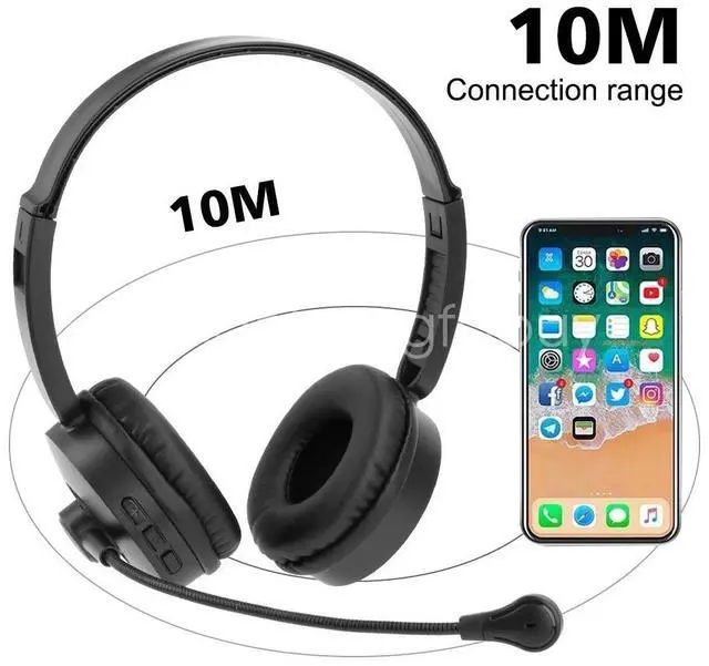 Alt view image 5 of 7 - Wireless Bluetooth Headset Noise Cancelling Over Head with Mic For Trucker PC