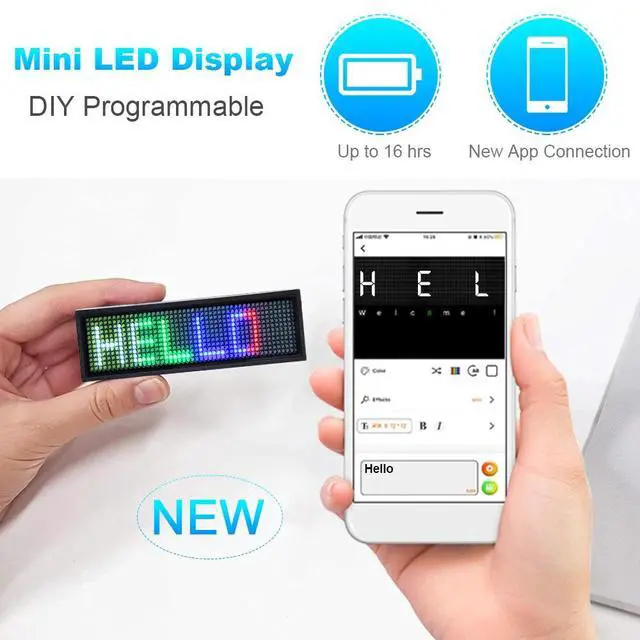 Alt view image 5 of 7 - DIY Programmable Mini LED Display Screen Scrolling Message Sign Name Tag Board A