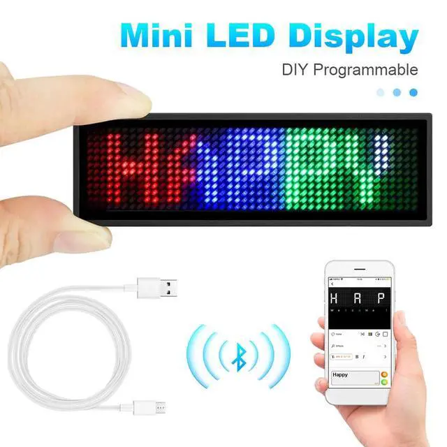 Alt view image 2 of 7 - DIY Programmable Mini LED Display Screen Scrolling Message Sign Name Tag Board A