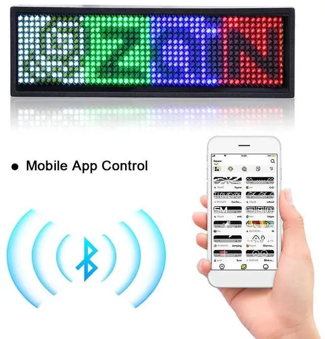 Alt view image 4 of 7 - DIY Programmable Mini LED Display Screen Scrolling Message Sign Name Tag Board A