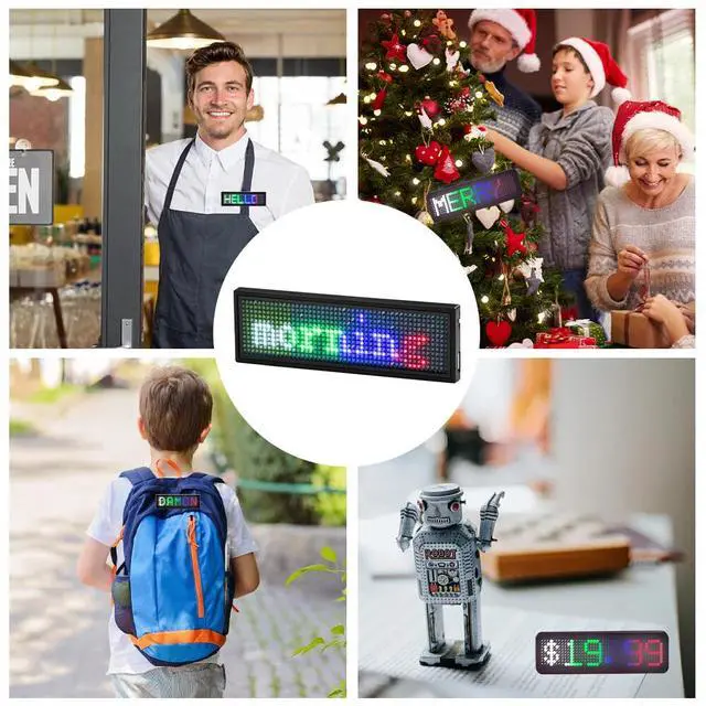 Alt view image 6 of 7 - DIY Programmable Mini LED Display Screen Scrolling Message Sign Name Tag Board A