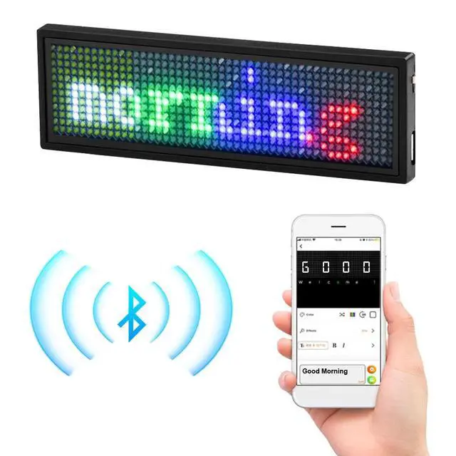 Alt view image 7 of 7 - DIY Programmable Mini LED Display Screen Scrolling Message Sign Name Tag Board A
