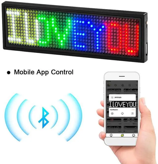 Alt view image 3 of 7 - DIY Programmable Mini LED Display Screen Scrolling Message Sign Name Tag Board A