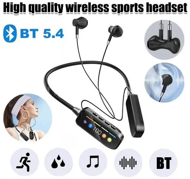 Alt view image 2 of 7 - Wireless Bluetooth Headphones Neckband Stereo Earphones Headsets Mic Waterproof