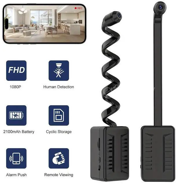Main image of Wireless WiFi Mini Camera 1080P Security Cam Motion Sensor with 2100mAh Battery