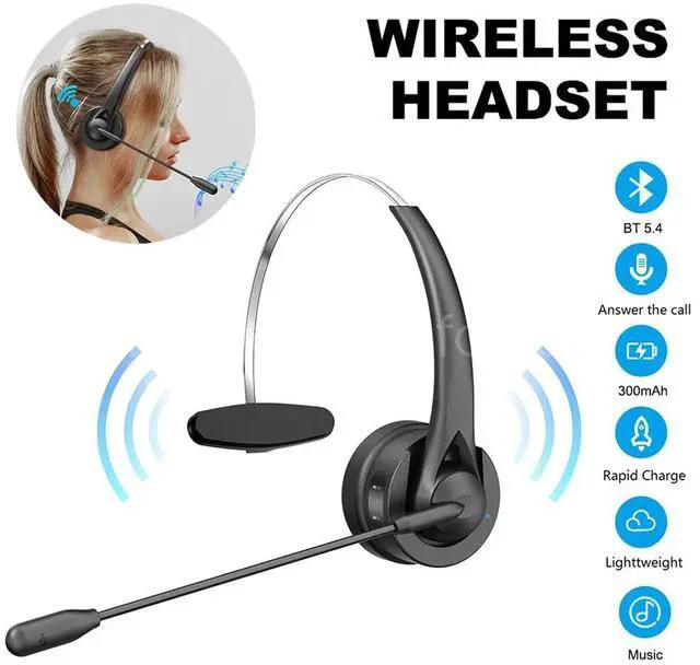 Main image of Call Center Headset with Microphone Wireless Headphone for PC Computer Office US
