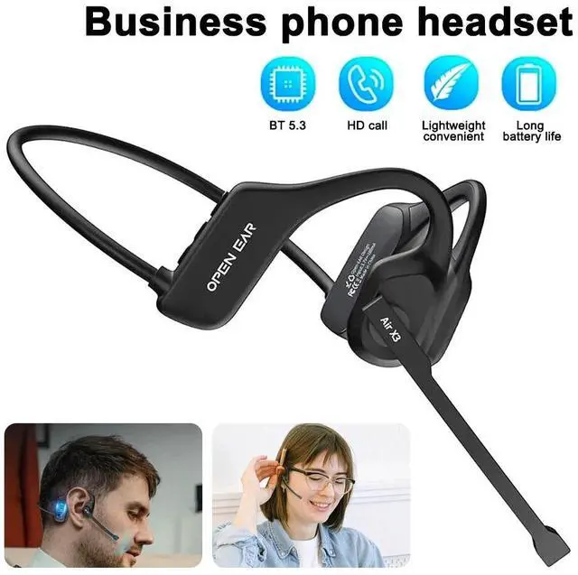 Alt view image 4 of 7 - Trucker Wireless Headset Bluetooth 5.3 Earpiece Noise Cancelling Mic Phone PC US