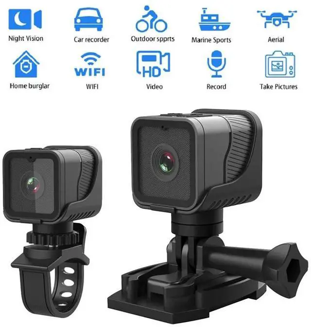 Alt view image 3 of 7 - Portable Sports Cam Action Camera WIFI 1080P Motorcycle Bike Driving Recorder US