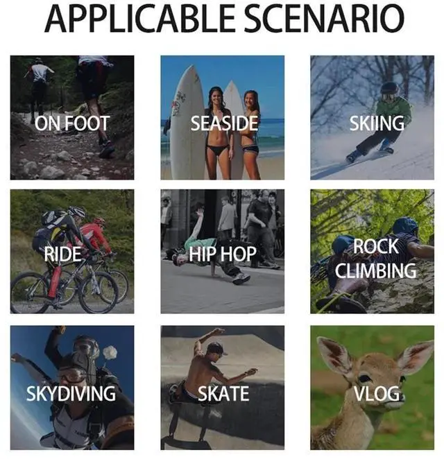 Alt view image 7 of 7 - Portable Sports Cam Action Camera WIFI 1080P Motorcycle Bike Driving Recorder US