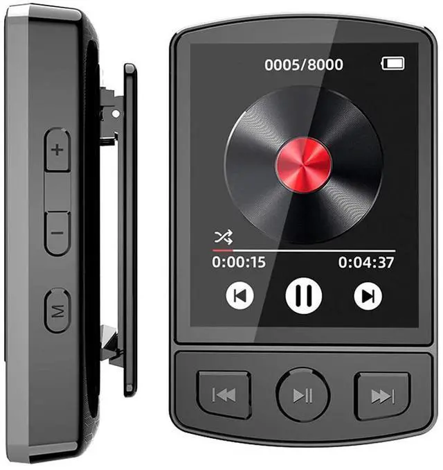 Alt view image 2 of 7 - MP3 Player Support 128GB Lossless Music Bluetooth Clip Voice Recorder FM Radio A
