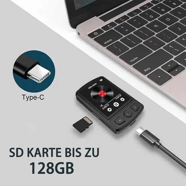 Alt view image 5 of 7 - MP3 Player Support 128GB Lossless Music Bluetooth Clip Voice Recorder FM Radio A