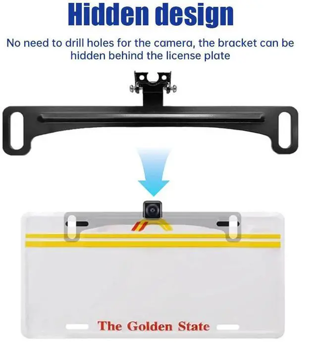 Alt view image 6 of 7 - Reverse Rear Camera License Plate Bracket for Backup View Camera Installation US