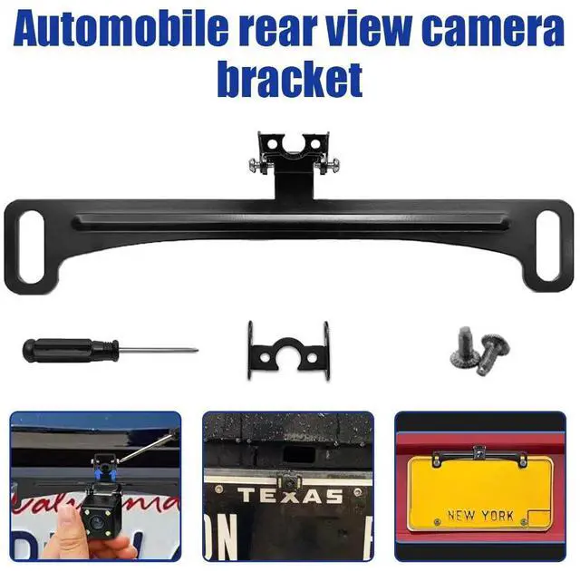 Alt view image 2 of 7 - Reverse Rear Camera License Plate Bracket for Backup View Camera Installation US