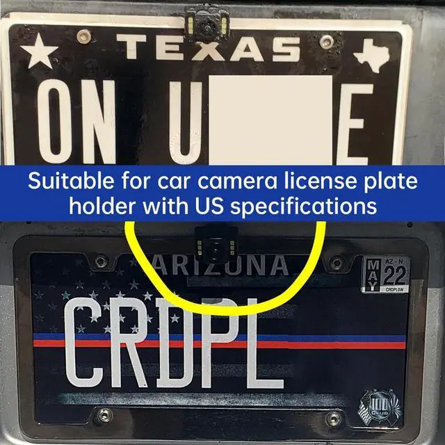 Alt view image 5 of 7 - Reverse Rear Camera License Plate Bracket for Backup View Camera Installation US