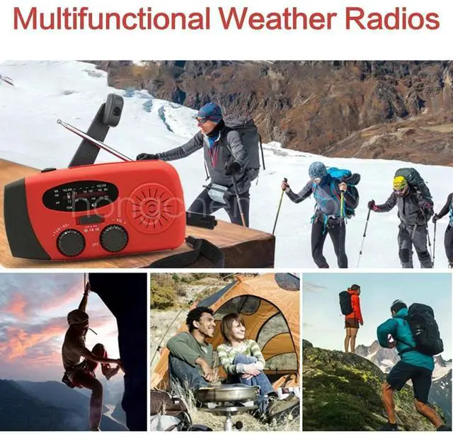 Alt view image 6 of 7 - Solar Radio Hand Crank With Emergency LED Flashlight Camping Travel AM FM Radio