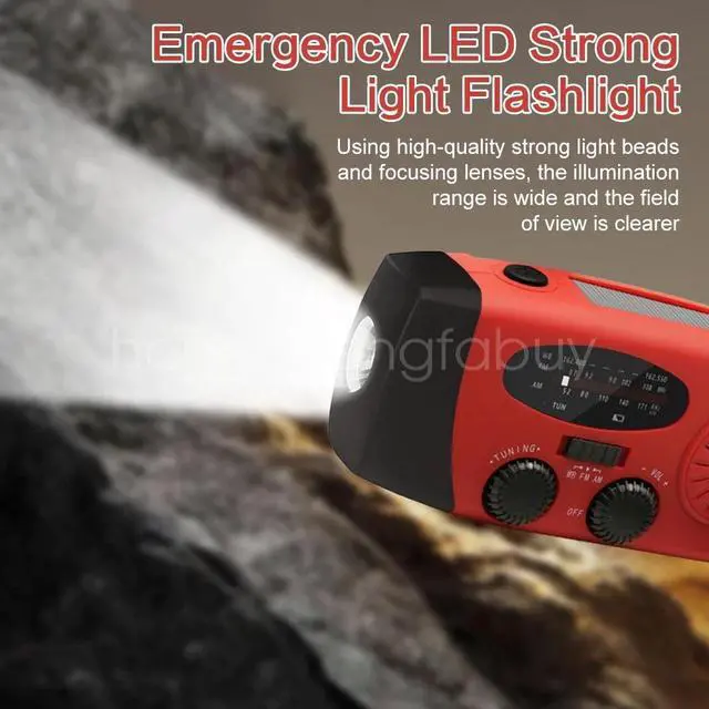 Alt view image 7 of 7 - Solar Radio Hand Crank With Emergency LED Flashlight Camping Travel AM FM Radio