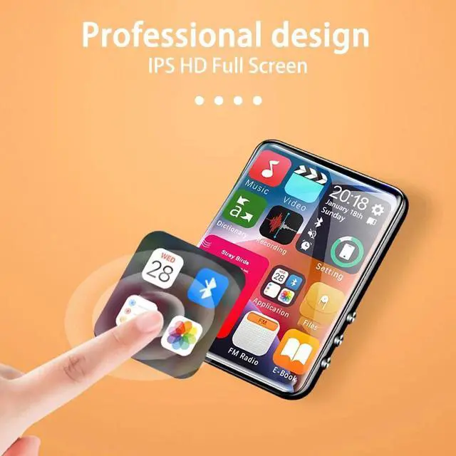 Alt view image 6 of 7 - Portable Bluetooth MP4/MP3 Touch Screen HiFi Music Player FM Radio Support 128GB