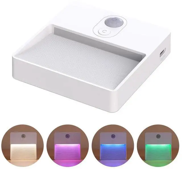 Main image of LED Motion Sensor Light USB Wireless Wall Stair Night Lamp with 4 Light Colors