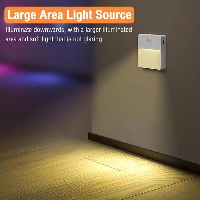 Alt view image 5 of 7 - LED Motion Sensor Light USB Wireless Wall Stair Night Lamp with 4 Light Colors