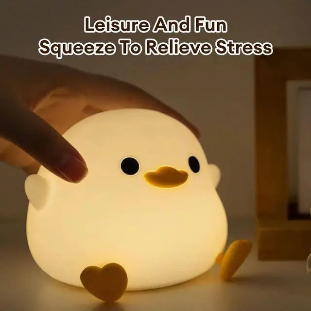 Alt view image 4 of 7 - Cute LED Night Light Silicone Squeeze Bedside Table Lamp with Timer Kids Gift