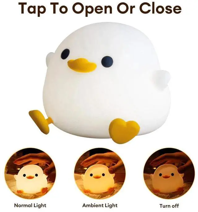 Alt view image 5 of 7 - Cute LED Night Light Silicone Squeeze Bedside Table Lamp with Timer Kids Gift