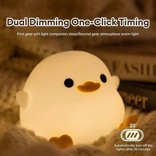 Alt view image 2 of 7 - Cute LED Night Light Silicone Squeeze Bedside Table Lamp with Timer Kids Gift