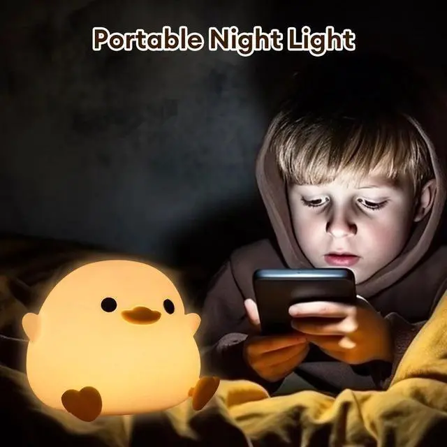 Alt view image 6 of 7 - Cute LED Night Light Silicone Squeeze Bedside Table Lamp with Timer Kids Gift