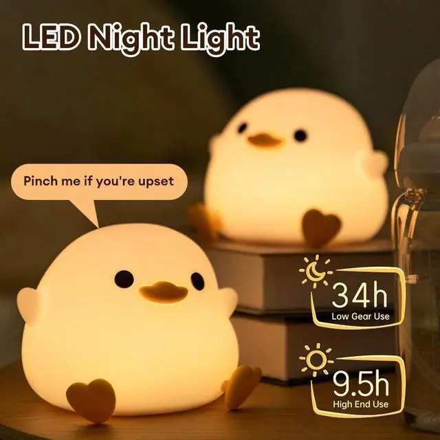 Alt view image 3 of 7 - Cute LED Night Light Silicone Squeeze Bedside Table Lamp with Timer Kids Gift