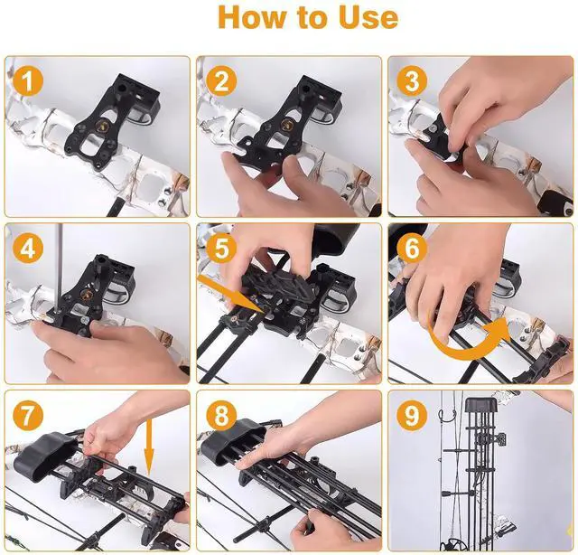 Alt view image 5 of 6 - 5 Arrow Bow Quiver Crossbow Quivers Archery Arrows Holder Hunting Compound Bow