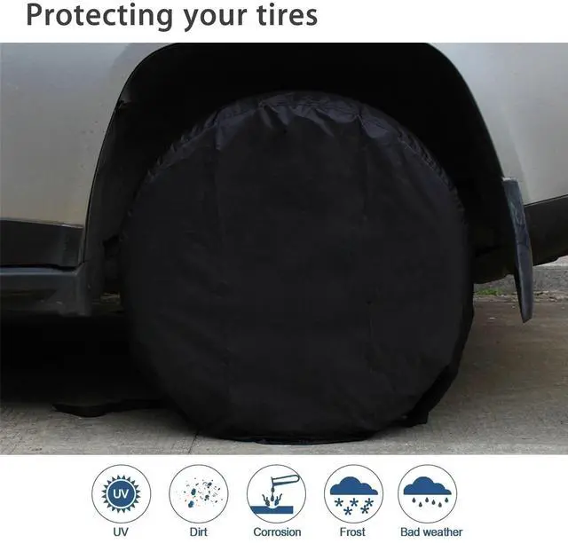 Alt view image 5 of 7 - 4PCS 30-32'' Waterproof Tire Covers Wheel&Tyre RV Trailer Camper Sun Protector