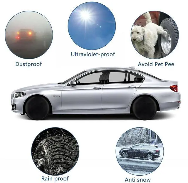 Alt view image 4 of 7 - 4PCS 30-32'' Waterproof Tire Covers Wheel&Tyre RV Trailer Camper Sun Protector